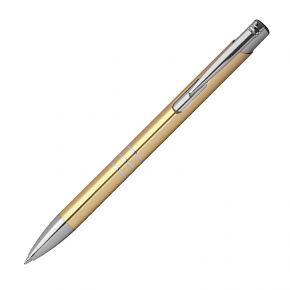 50 Kugelschreiber aus Metall mit Gravur / Farbe: gold