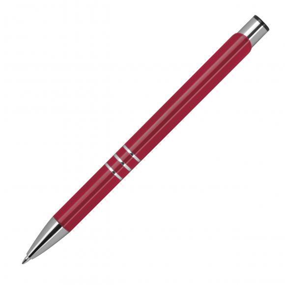 50 Kugelschreiber aus Metall mit Gravur / vollfarbig lackiert / burgund (matt)
