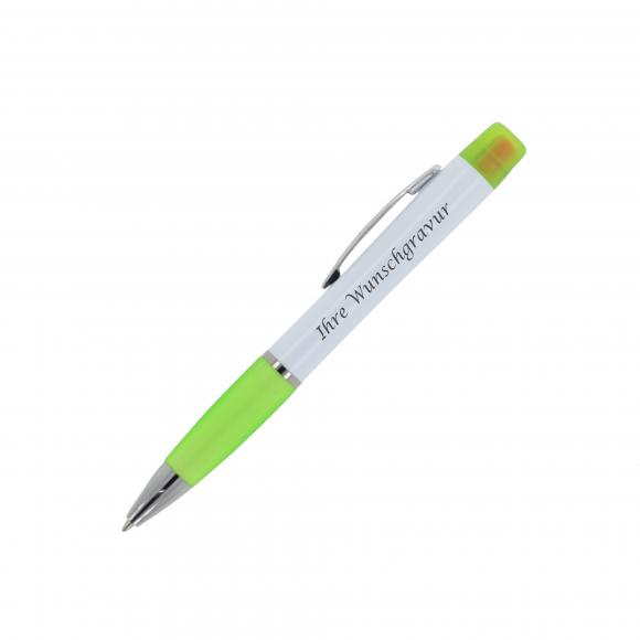 5x Kugelschreiber mit Gravur / mit dreifarbigen Textmarker / 5 Farben
