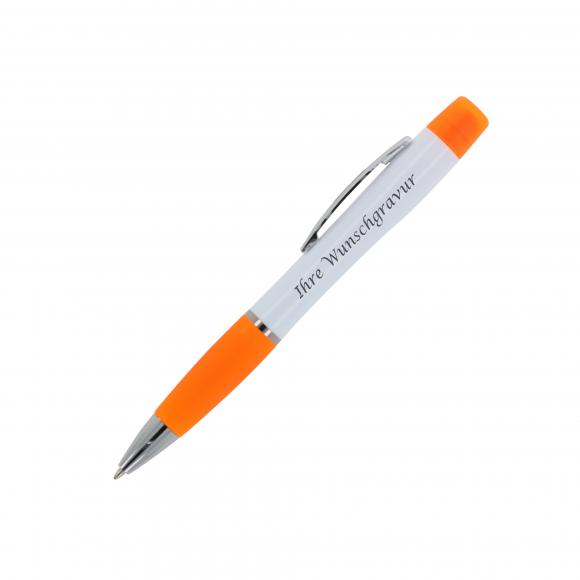 5x Kugelschreiber mit Gravur / mit dreifarbigen Textmarker / 5 Farben