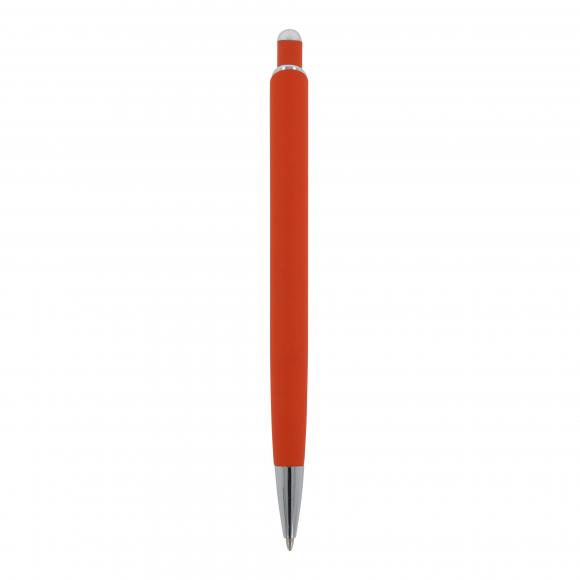 5x Kugelschreiber mit Namensgravur - aus Metall - mit Soft Touch - Farbe: orange