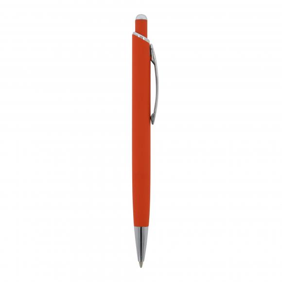 5x Kugelschreiber mit Namensgravur - aus Metall - mit Soft Touch - Farbe: orange