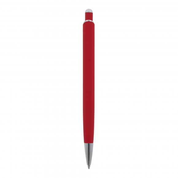 5x Kugelschreiber mit Namensgravur - aus Metall - mit Soft Touch - Farbe: rot