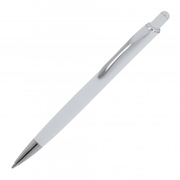 5x Kugelschreiber mit Namensgravur - aus Metall - mit Soft Touch - Farbe: weiß