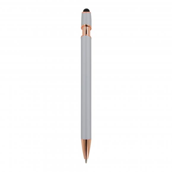 5x Touchpen Kugelschreiber "Roségold" mit Gravur / aus Metall / Farbe: silber