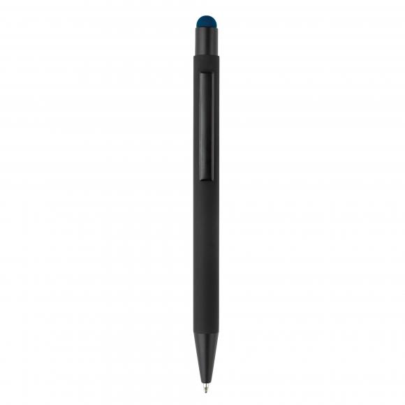 5x Touchpen Kugelschreiber mit Namensgravur - aus Metall - Stylusfarbe: blau