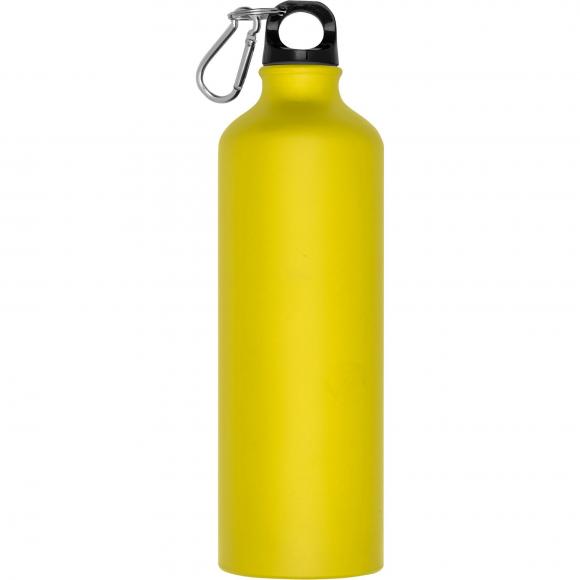 Aluminium Trinkflasche mit Gravur / mit Karabinerhaken / 800ml / Farbe gelb