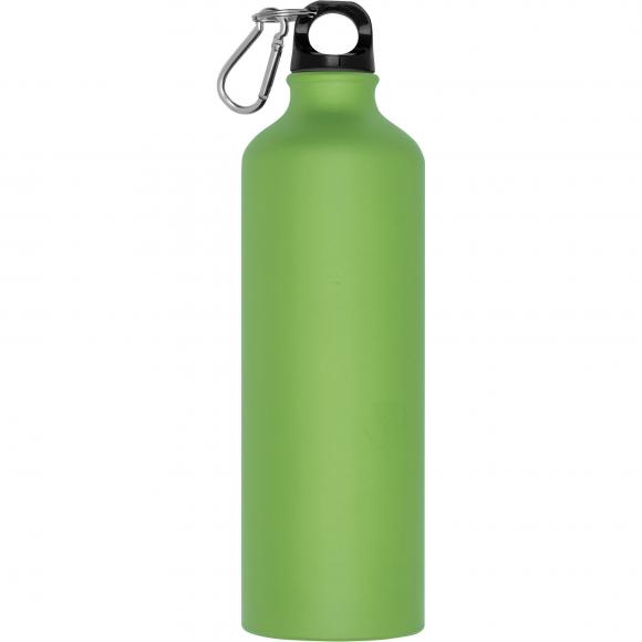 Aluminium Trinkflasche mit Gravur / mit Karabinerhaken / 800ml / hellgrün