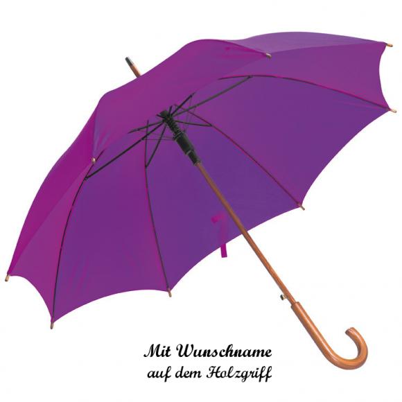 Automatik-Regenschirm mit Namensgravur - Farbe: lila
