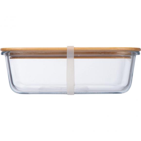 Brotdose mit Gravur / Brotzeitbox aus Borosilikatglas mit Bambusdeckel