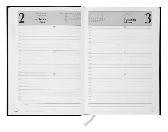 Buchkalender 2025 mit Namensgravur / Chefkalender / Farbe: schwarz