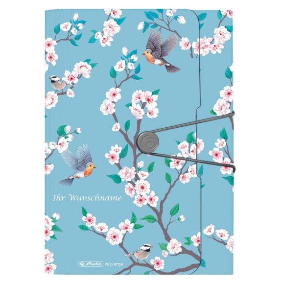 Dokumentenmappe mit Gravur / DIN A4 / mit 12 Einsteckfächern "Lady Like Birds"