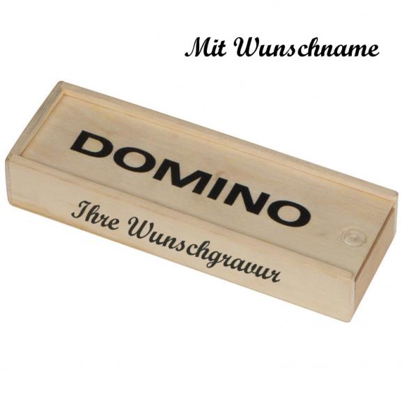 Domino Spiel mit Namensgravur - aus Holz - Reisespiel