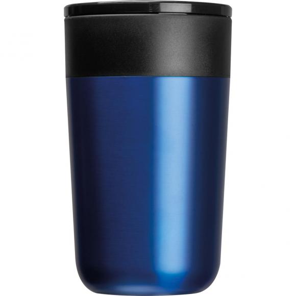 Doppelwandiger Trinkbecher aus Edelstahl mit Gravur / 400ml / Farbe: blau