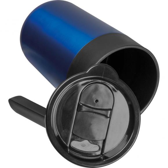 Doppelwandiger Trinkbecher aus Edelstahl mit Gravur / 400ml / Farbe: blau