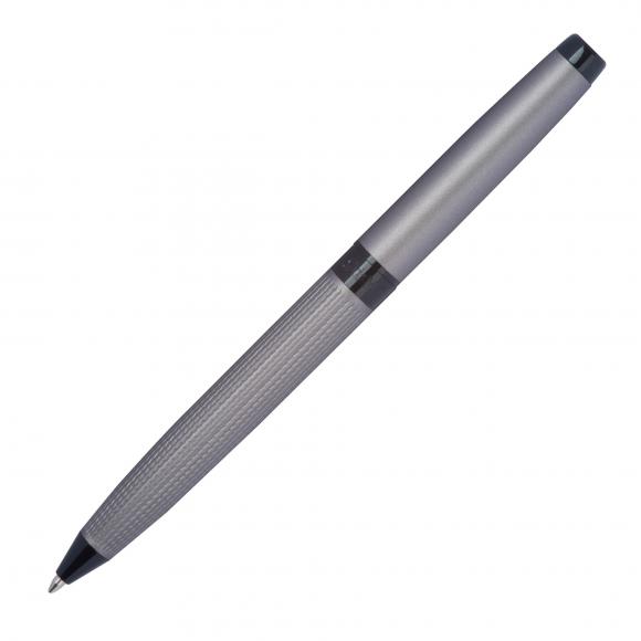 Drehkugelschreiber "CrisMa" aus Edelstahl mit Gravur / Farbe: matt-grau