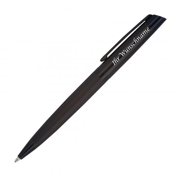 Drehkugelschreiber "CrisMa" aus Edelstahl mit Gravur / Farbe: schwarz