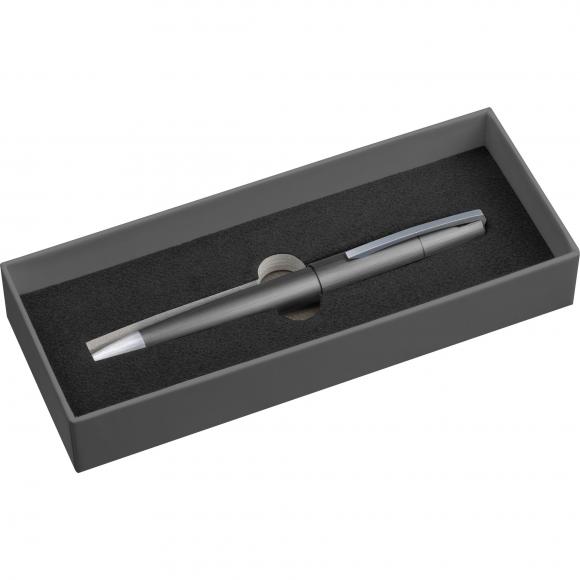 Drehkugelschreiber aus Metall mit Gravur / incl. Geschenkverpackung / anthrazit