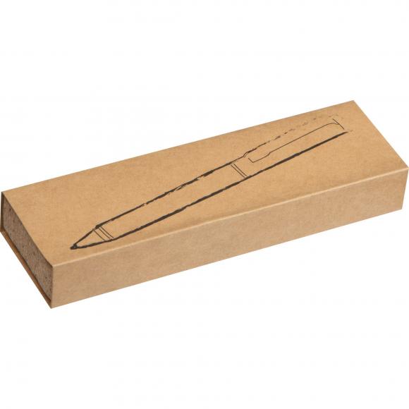Drehkugelschreiber mit Gravur / aus Metall mit Korkummantelung und Kork-Etui