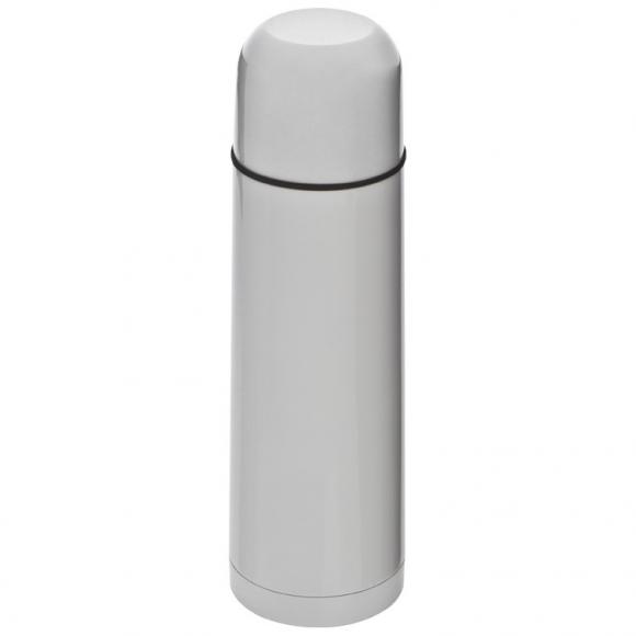 Edelstahl Isolierkanne mit Namensgravur - Thermosflasche - 0,5l - Farbe: weiß