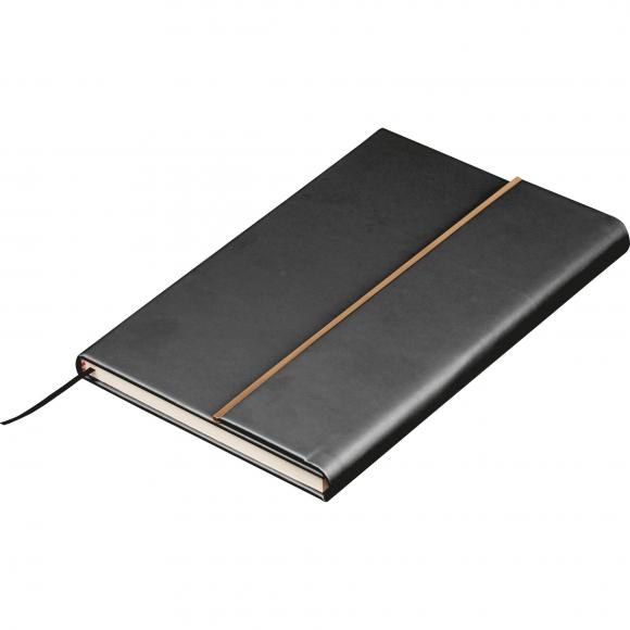Edles Set mit Notizbuch und Kugelschreiber mit Gravur / Geschenkkarton / schwarz