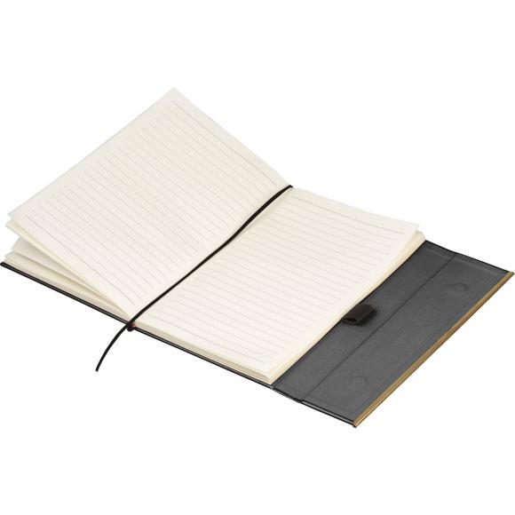 Edles Set mit Notizbuch und Kugelschreiber mit Gravur / Geschenkkarton / schwarz