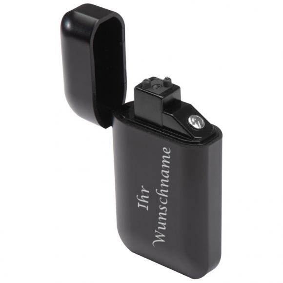 Elektronisches Feuerzeug mit Gravur / USB Feuerzeug / Farbe: schwarz