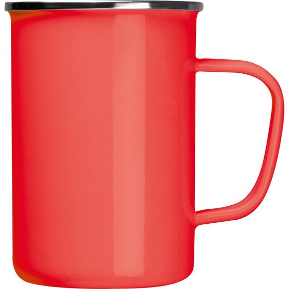 Emaille Tasse mit Gravur / Füllvermögen: 550ml / Farbe: rot