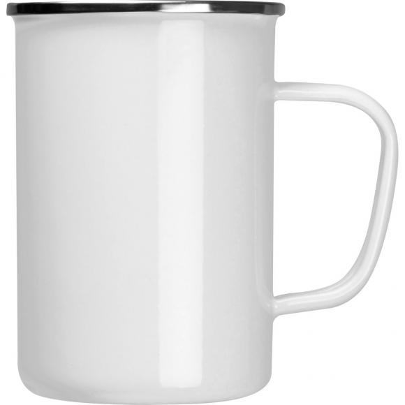 Emaille Tasse mit Namensgravur - Füllvermögen: 550ml - Farbe: weiß