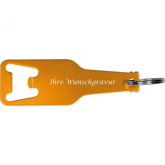 Flaschenöffner mit Gravur / aus recyceltem Aluminim / Farbe: orange