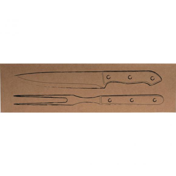 Fleischgabel Set mit Gravur / bestehend aus Gabel und Messer / aus Edelstahl
