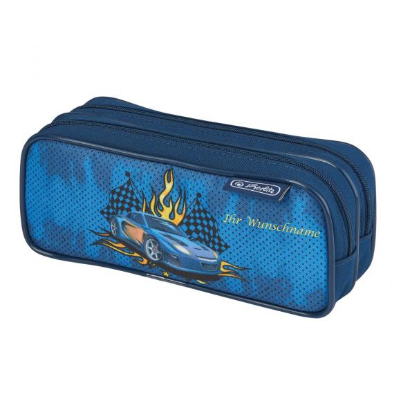 Herlitz Doppel-Faulenzerrolle mit Gravur / 21x9x8cm / "Rennauto"