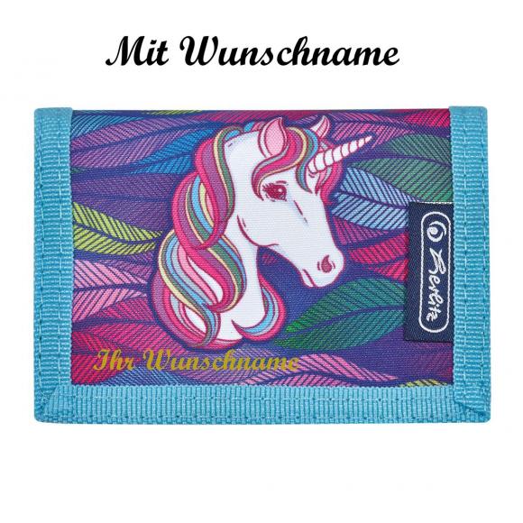 Herlitz Kinder Geldbörs mit Namensgravure / Geldbeutel / "Einhorn"
