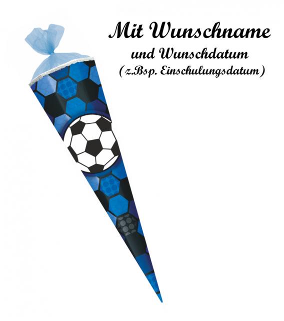 Herlitz Schultüte mit Namensgravur - Zuckertüte - 85cm - eckig - "Fußball"