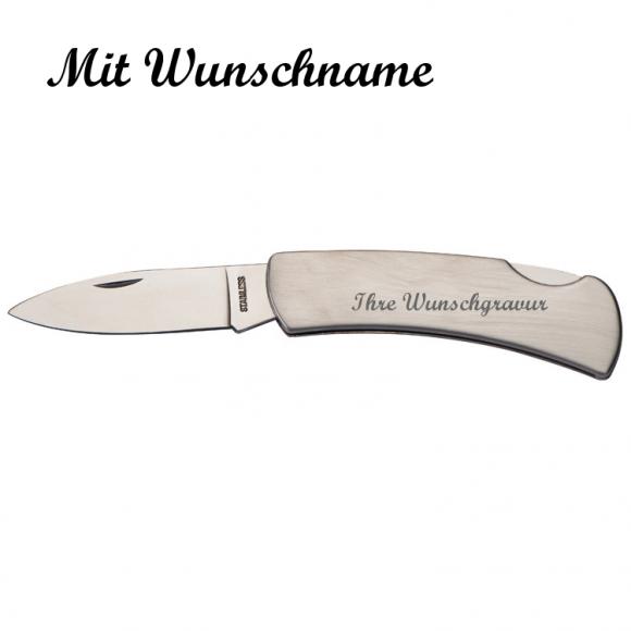 Hochwertiges Taschenmesser mit Namensgravur - aus Edelstahl