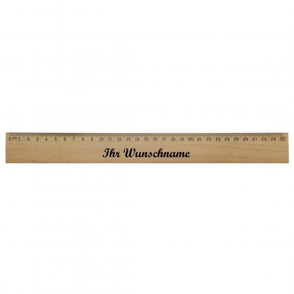 Holz-Lineal aus Zedernholz mit Namensgravur - Länge: 30cm