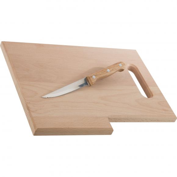 Holzbrett mit integriertem Messer / Frühstücksbrett / Schneidebrett
