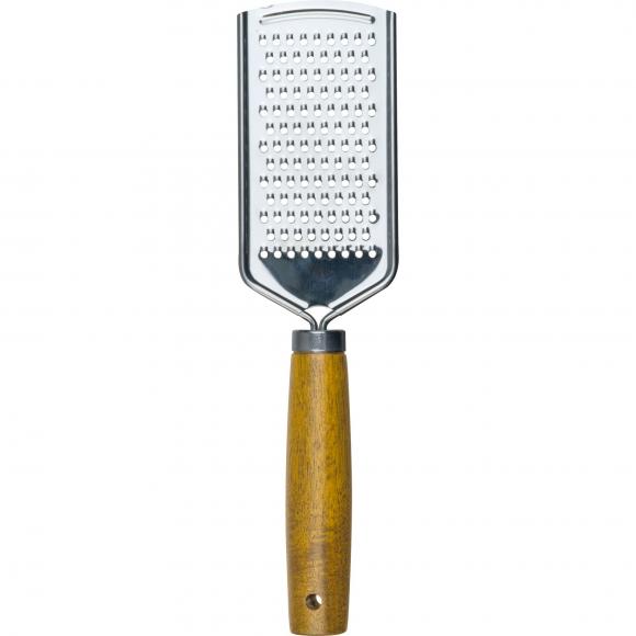 Käsereibe mit Gravur / Raspel / aus rostfreiem Edelstahl mit Holzgriff