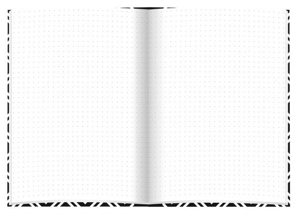Kladde mit goldgefärbter Gravur/ Notizbuch / A5 / dotted / "black & white Stars"