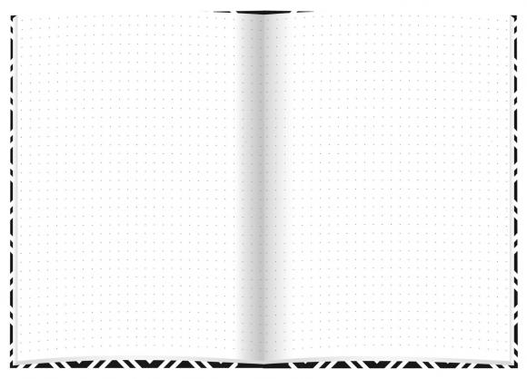 Kladde mit rotgefärbter Gravur / Notizbuch A5 / dotted / "black & white Flowers"