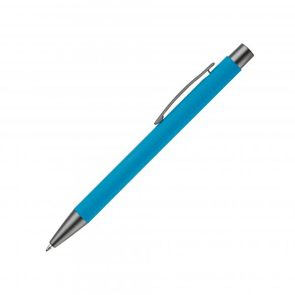 Kugelschreiber / aus Metall / mit Soft-Touch / Farbe: hellblau