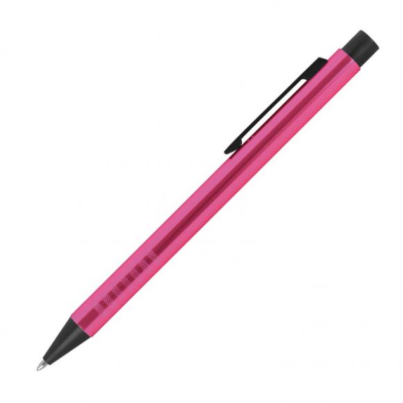 Kugelschreiber aus Metall mit Gravur / Farbe: pink