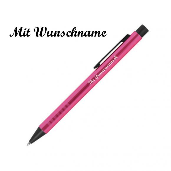 Kugelschreiber aus Metall mit Namensgravur - Farbe: pink