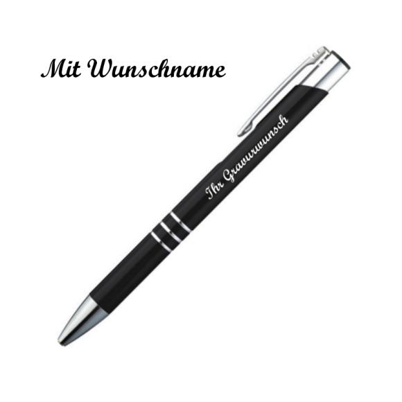 Kugelschreiber aus Metall mit Namensgravur - Farbe: schwarz