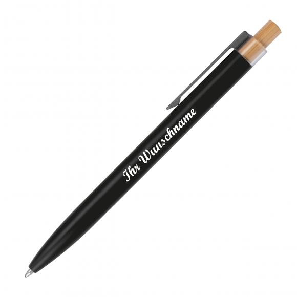 Kugelschreiber aus recyceltem Aluminium mit Namensgravur - Farbe: schwarz