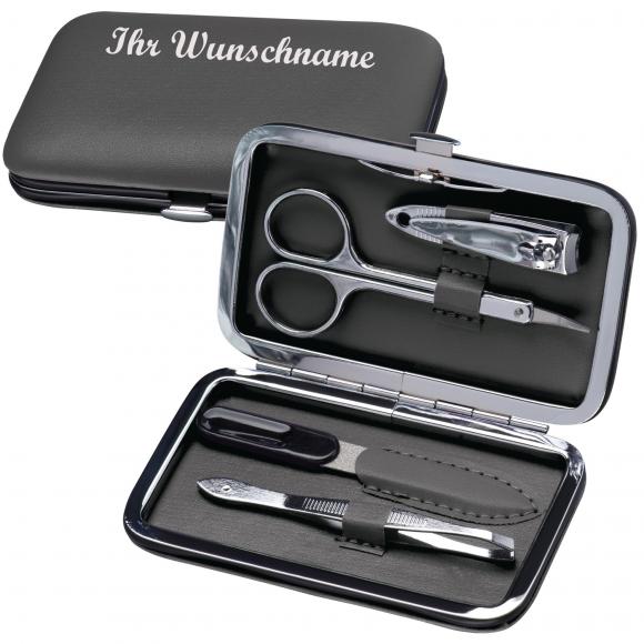 Maniküre-Set mit Namensgravur - 5-teilig - im PVC-Etui mit Metallrahmen