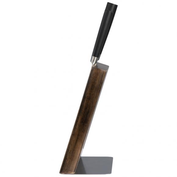 Messerblock mit Namensgravur - aus Holz mit 5 verschiedenen Messern - magnetisch