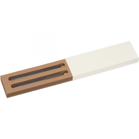 Metall-Schreibset mit Kugelschreiber und Druckbleistift mit Gravur / anthrazit