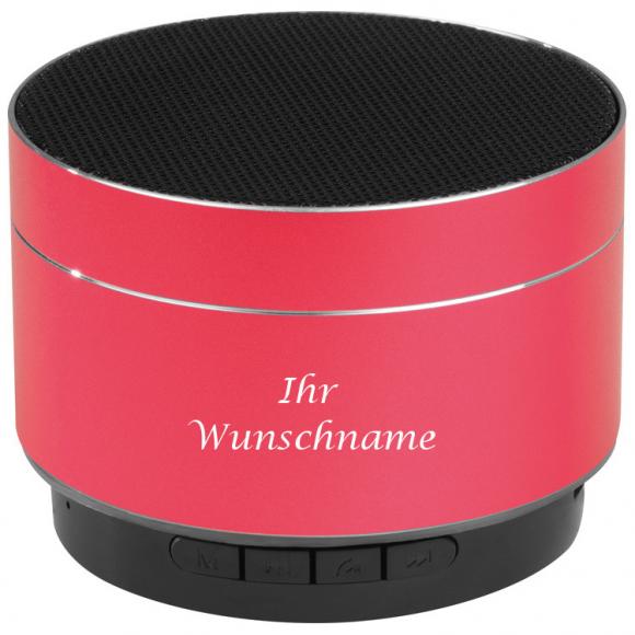 Mini Bluetooth Lautsprecher mit Gravur / aus Aluminium / Farbe: rot