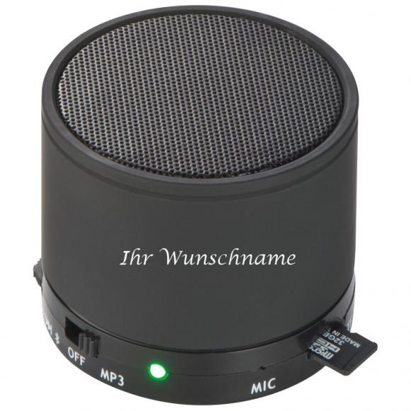 Mini Bluetooth Lautsprecher mit Gravur / mit USB-Anschluss / Farbe: schwarz